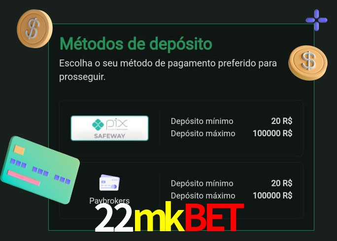 O cassino 22mkbet oferece uma grande variedade de métodos de pagamento
